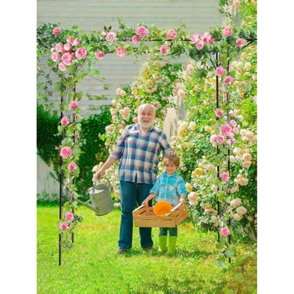 Jolof Store 2m Flat Top Garden Arch – Heavy Duty Metal Wedding Trellis