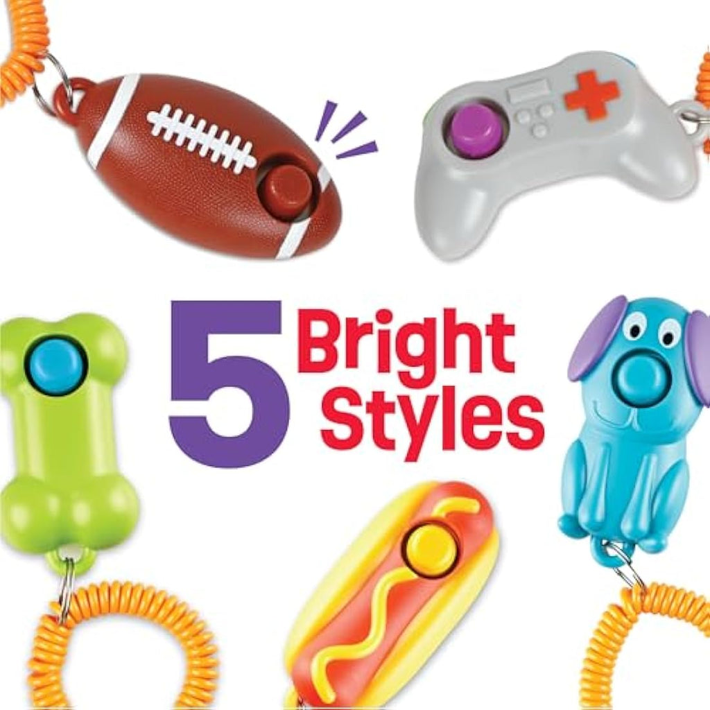 Brightkins Smarty Pooch Dog Training Clicker – Hot Dog with Wrist Strap