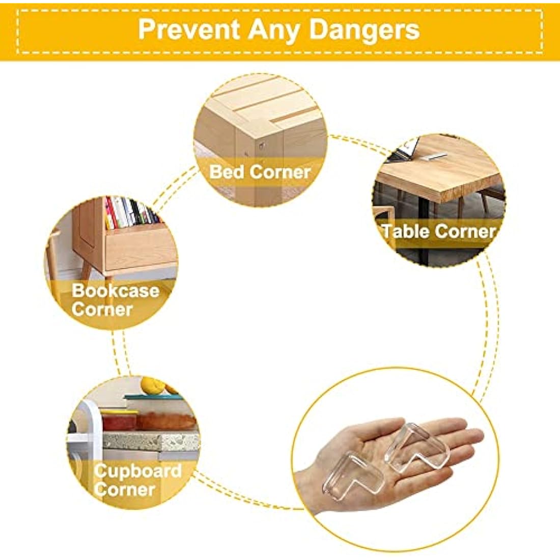 Transparent Table Corner Protectors – 20 Pack Baby Safety