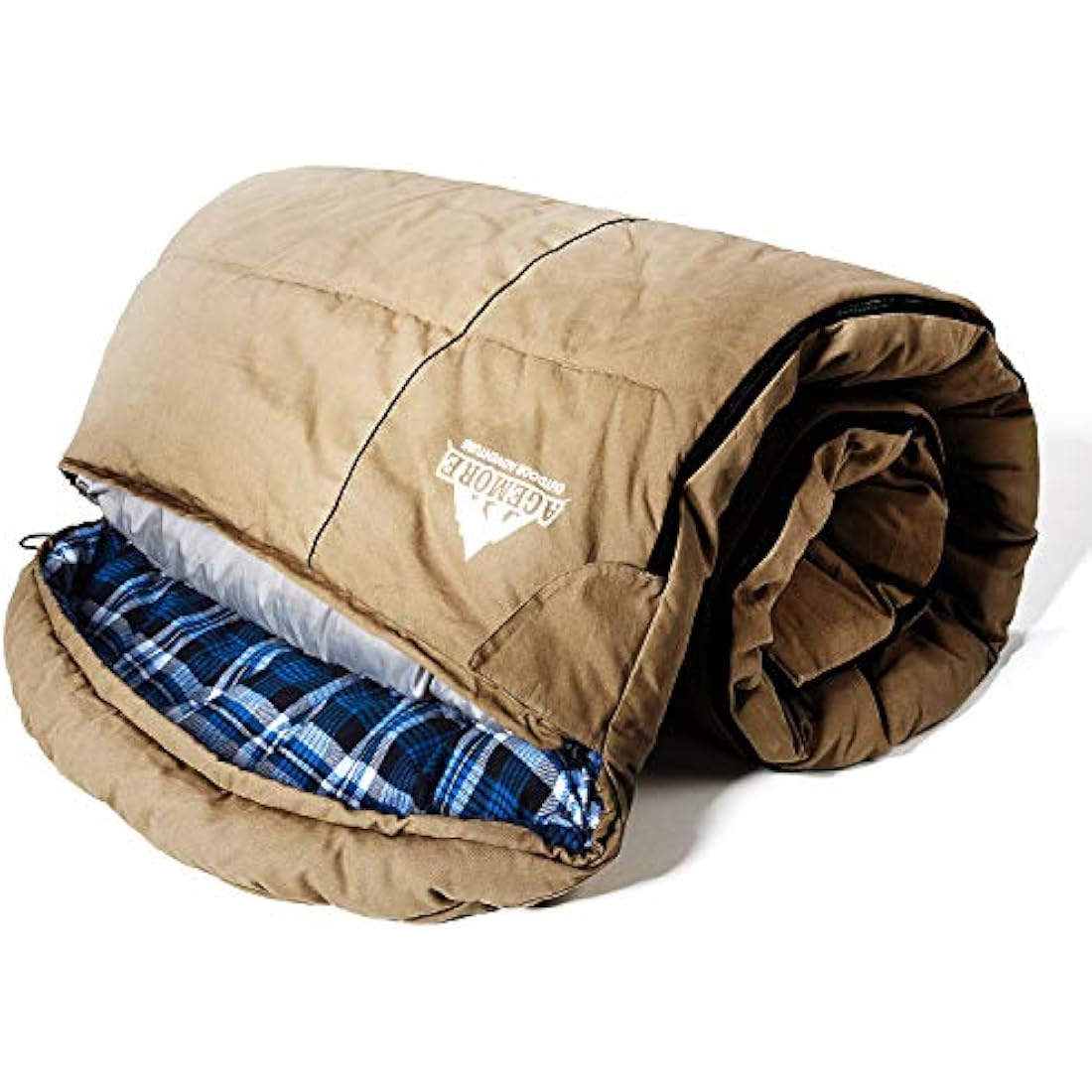 MCOTA Canvas Winter Sleeping Bag | 0 Degree Flannel Lined Big and Tall
