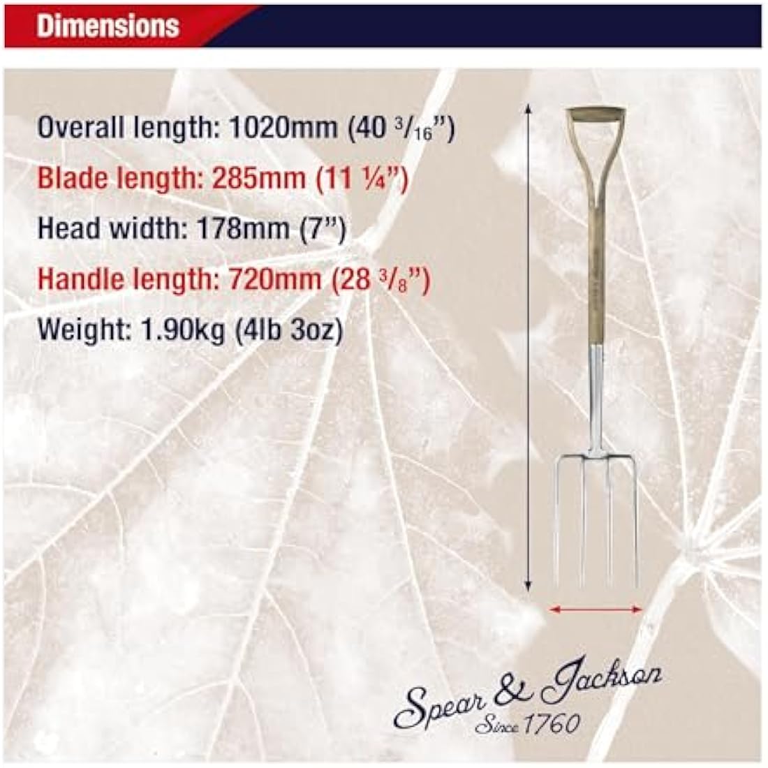 Spear & Jackson Stainless Steel Digging Fork – Hardwood Wishbone Handle