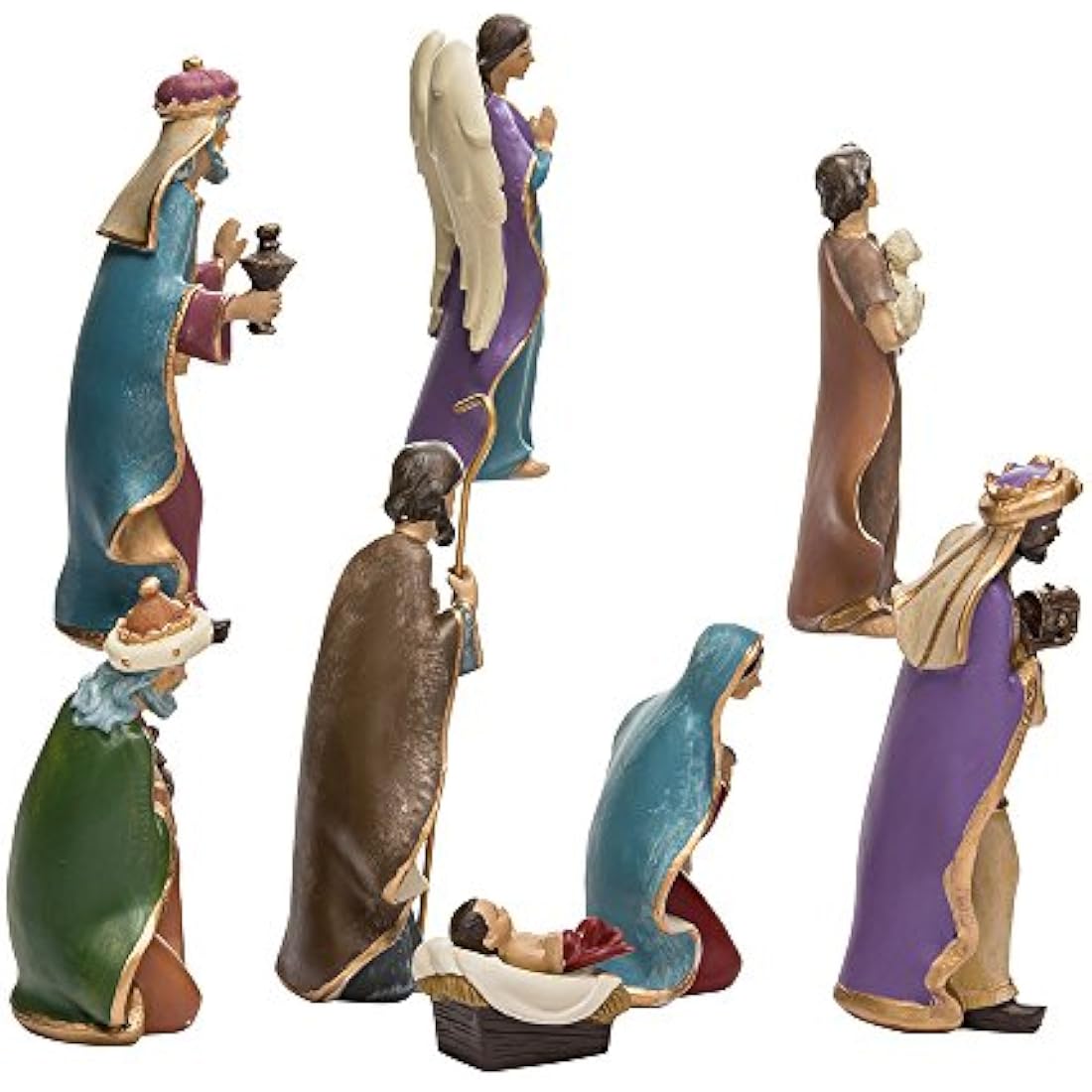 Kurt Adler 8-Piece Resin Nativity Figurine Set | 6.25-Inch Holiday Decor
