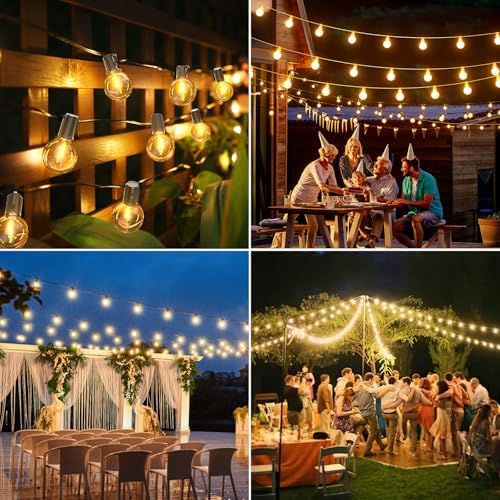 FIFlying 158FT Outdoor String Lights | 72 Shatterproof G40 LED Bulbs