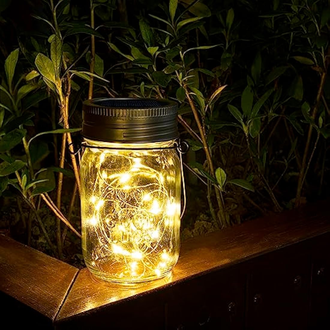 GIGALUMI Solar Mason Jar Lights – 6 Pack 30 LED Outdoor Garden Lanterns