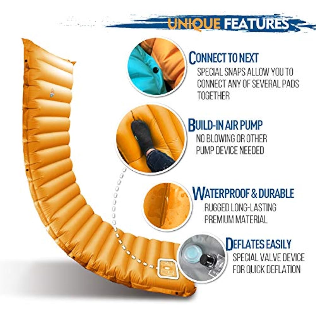 ZOOOBELIVES Airlive2000 Inflatable Sleeping Pad with Built-in Pump