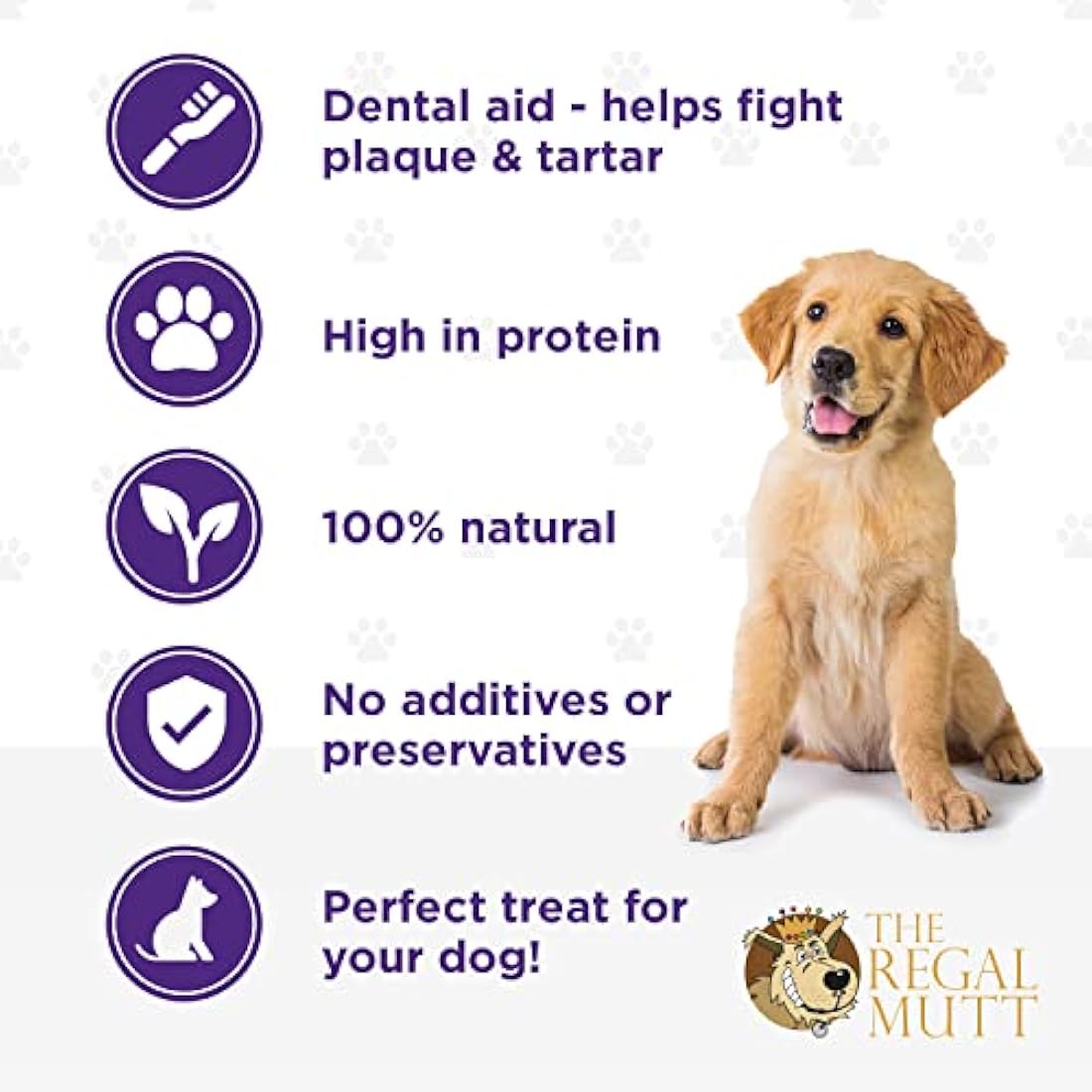 The Regal Mutt Natural Chicken & Rawhide Dental Dog Chews - 18 Pack