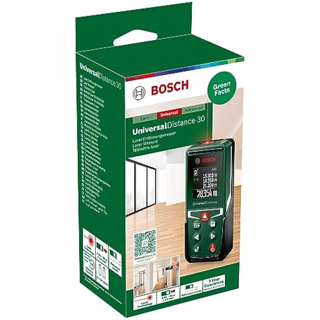 Bosch PLR 30 C Laser Distance Meter – 30m Rangefinder with Color Display
