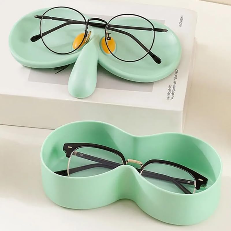 ARFUKA Glasses Holder Stand with Double-Layer Tray Fun Decor Organizer for Eyeglasses, Sunglasses & Jewelry - Nightstand/Desktop Storage Green - image 2