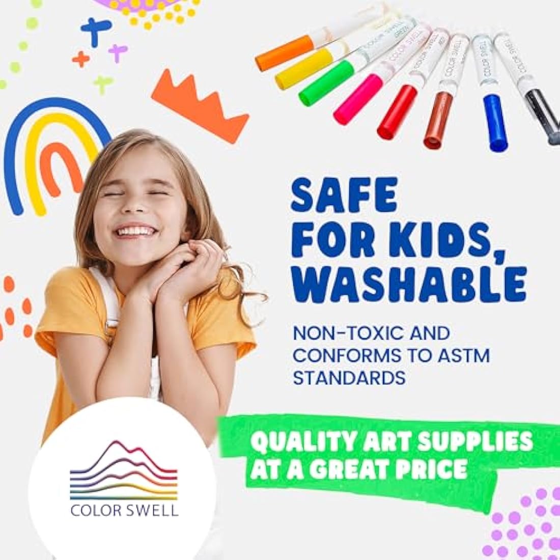 Color Swell Washable Bulk Markers | 288 Count Broad Line Class Pack