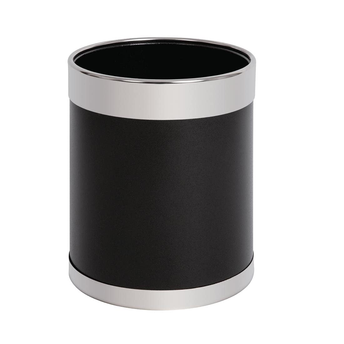 Bolero Mitre Black Leather Effect Waste Paper Bin - 10.2L Steel
