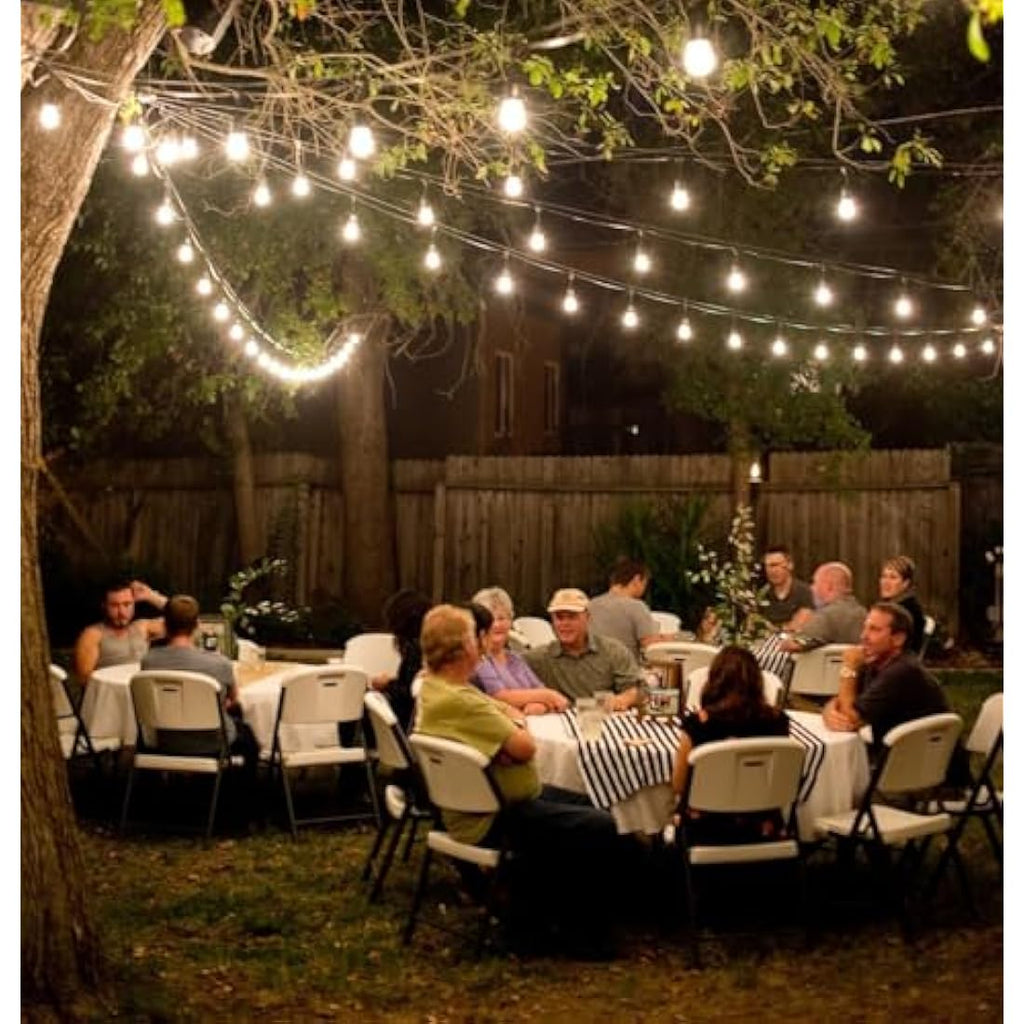 Spacelumen 98FT Outdoor String Lights – 32 S14 LED Bulbs IP65 Waterproof