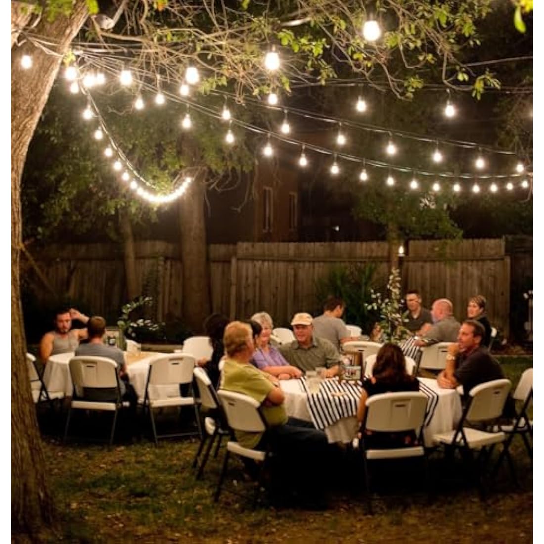 Spacelumen 98FT Outdoor String Lights – 32 S14 LED Bulbs IP65 Waterproof