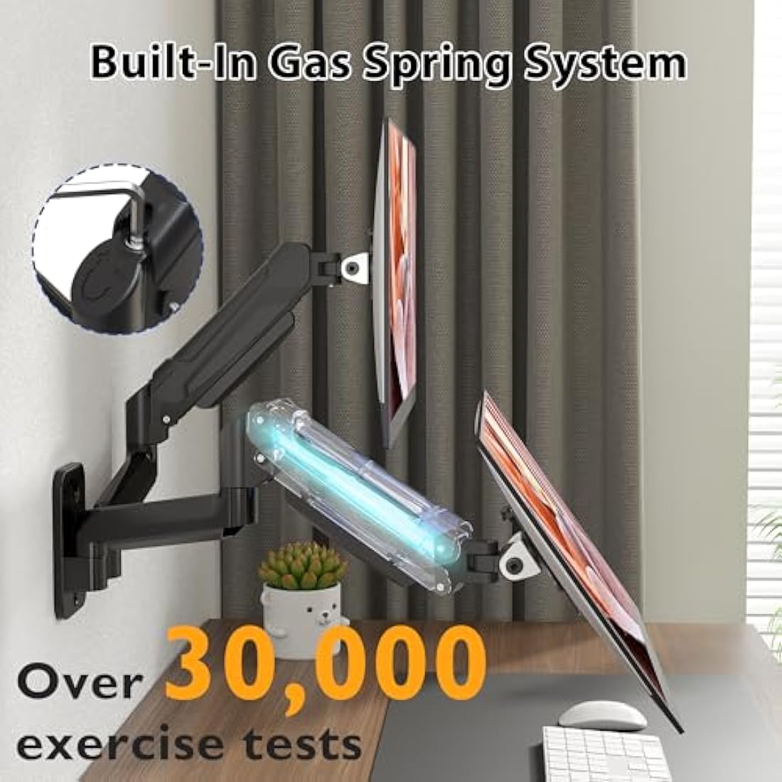 BONTEC Gas Spring Monitor Wall Mount for 13-32" Screens | VESA 100x100