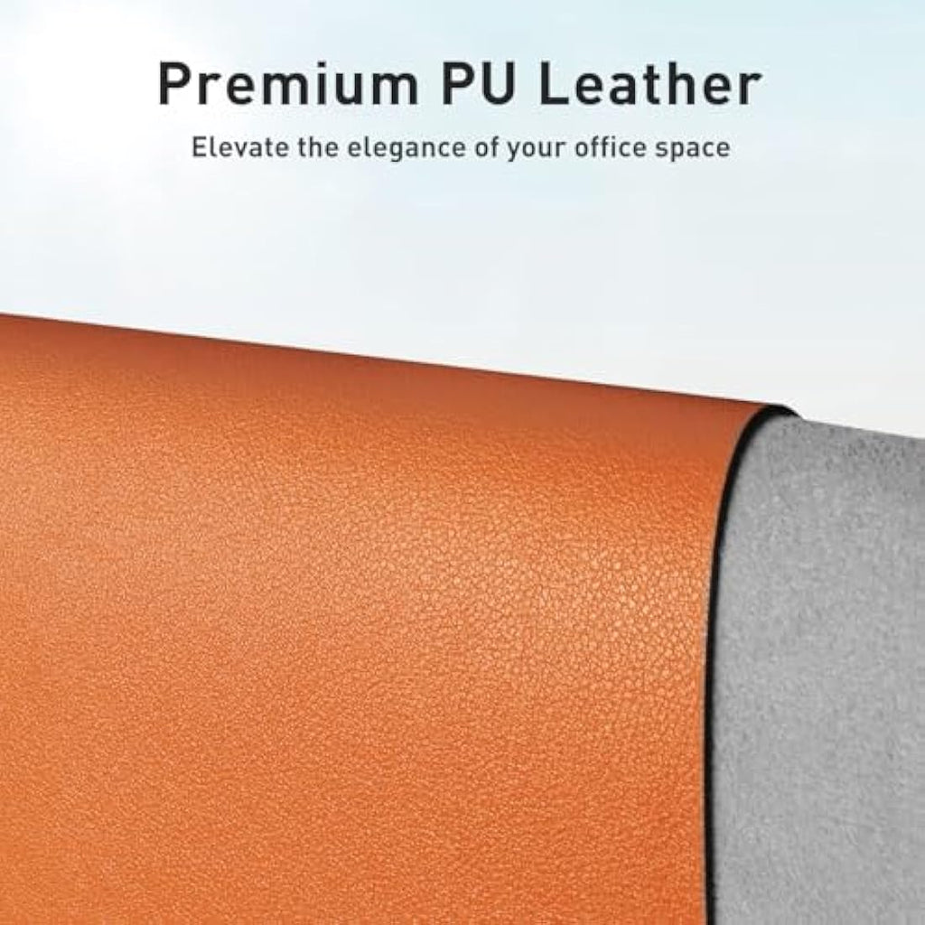 PU Leather Desk Pad - Waterproof Non-Slip Office Mat, 80x40cm