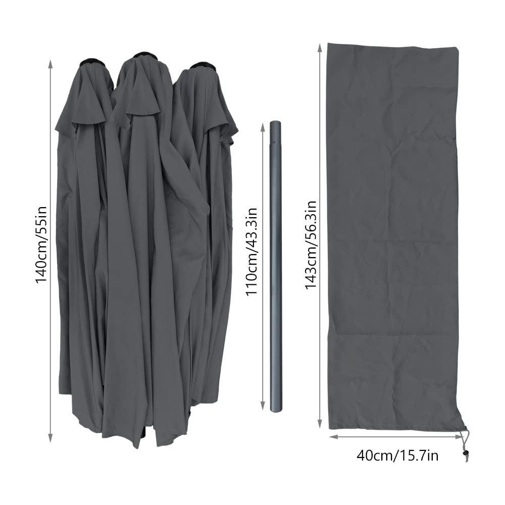 VOUNOT 4.6m Double Garden Parasol | Large Rectangular Patio Umbrella