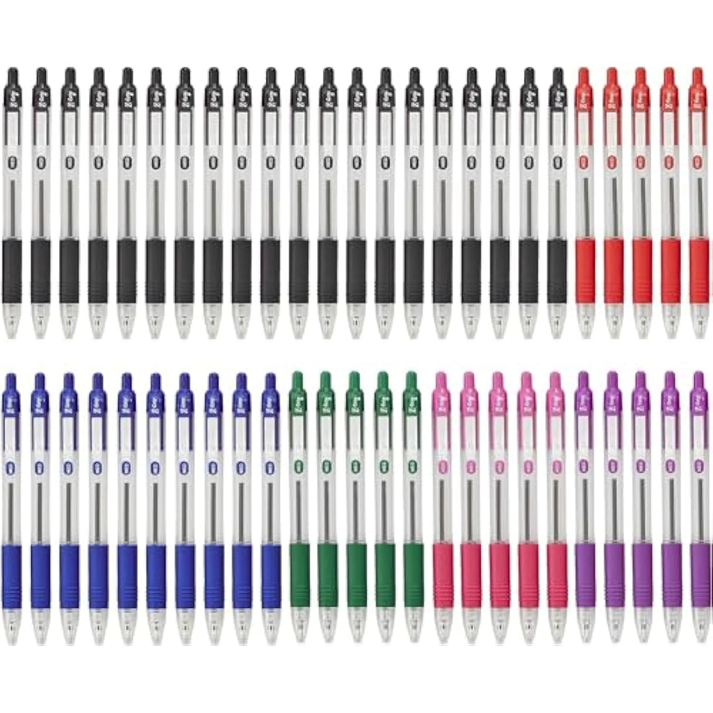 Zebra Z-Grip Retractable Ballpoint Pens, Medium Point, Assorted, 50 Pack