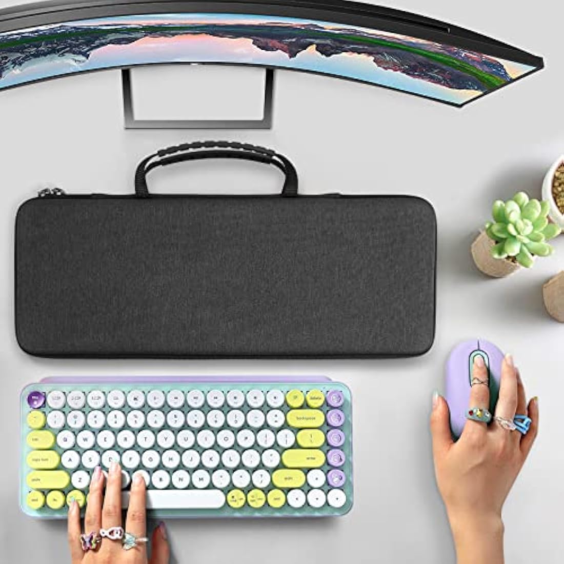 Geekria 75% Keyboard Case | Hard Shell Travel Bag for Logitech & Keychron