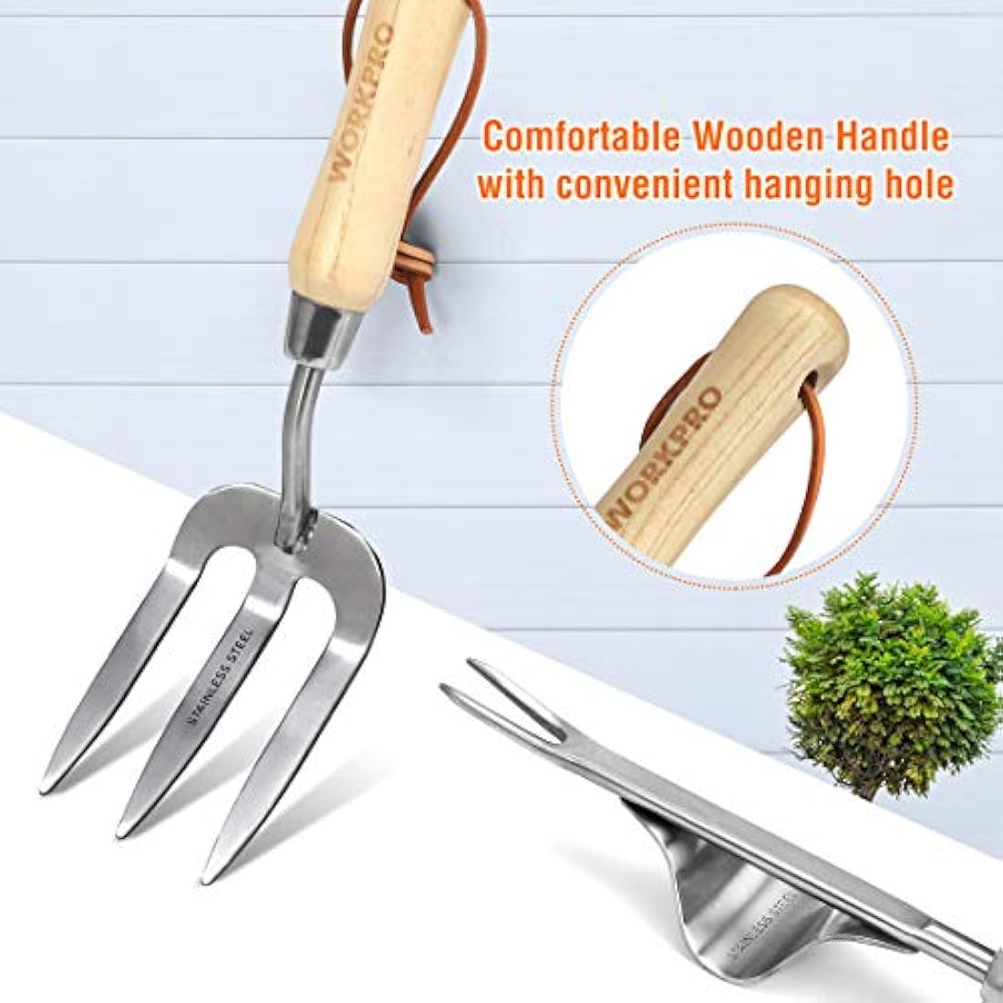 WORKPRO 8-Piece Stainless Steel Garden Tool Set with Pink Tote Bag