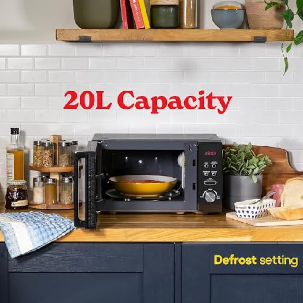 Russell Hobbs RHM2076B Digital Microwave - 20L, 800W, Black Mirror Finish