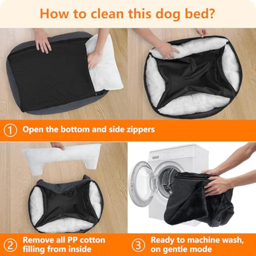 Jolof Store Washable Dog Bed – Soft Plush Pet Sofa with Removable Cover