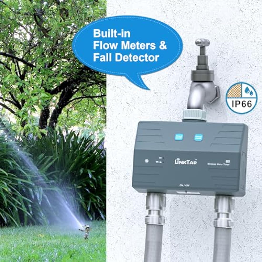 LinkTap D1 2-Outlet Wireless Water Timer | Smart Zigbee Irrigation