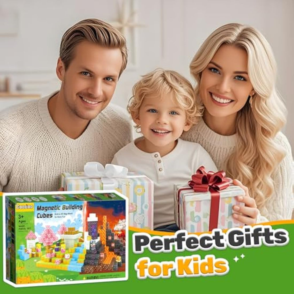 Coodoo Magnetic Blocks – 84 Piece Magic Portal STEM Building Toy Set
