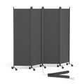 HIDODO 4 Panel Room Divider Folding Privacy Screen, Freestanding Room Partition with Lockable Wheels, Portable Wall Divider for Room Separation - image 1
