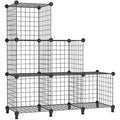 AWTATOS 6-Cube Wire Storage Shelves | Modular DIY Bookcase - Black