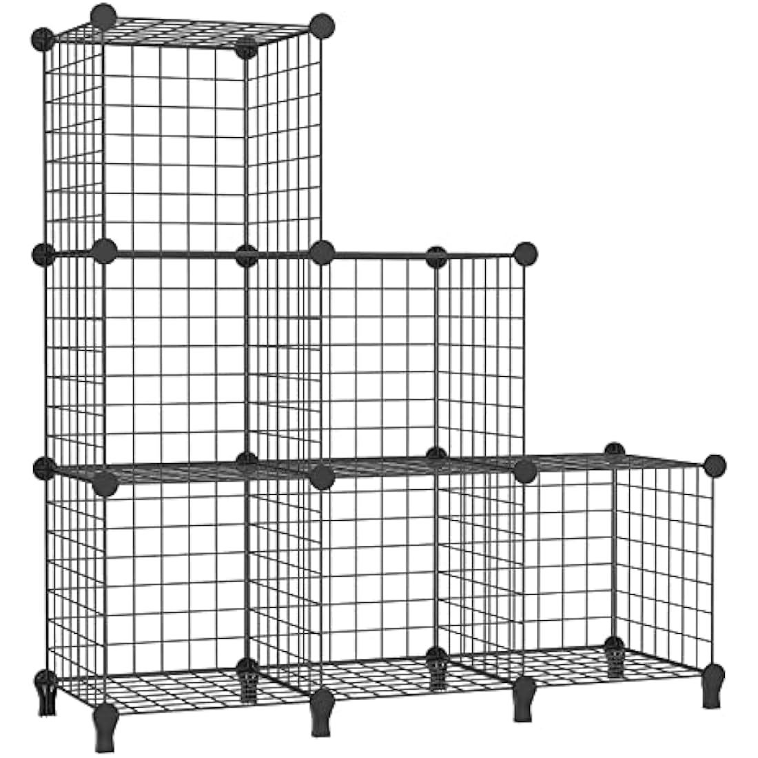 AWTATOS 6-Cube Wire Storage Shelves | Modular DIY Bookcase - Black