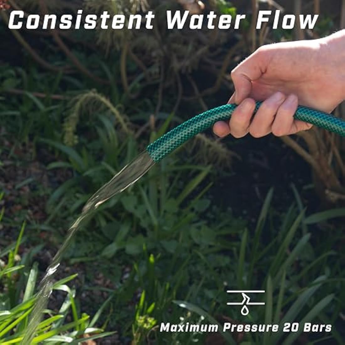 Faithfull 50m Reinforced PVC Garden Hose Pipe – 12.7mm Kink Resistant