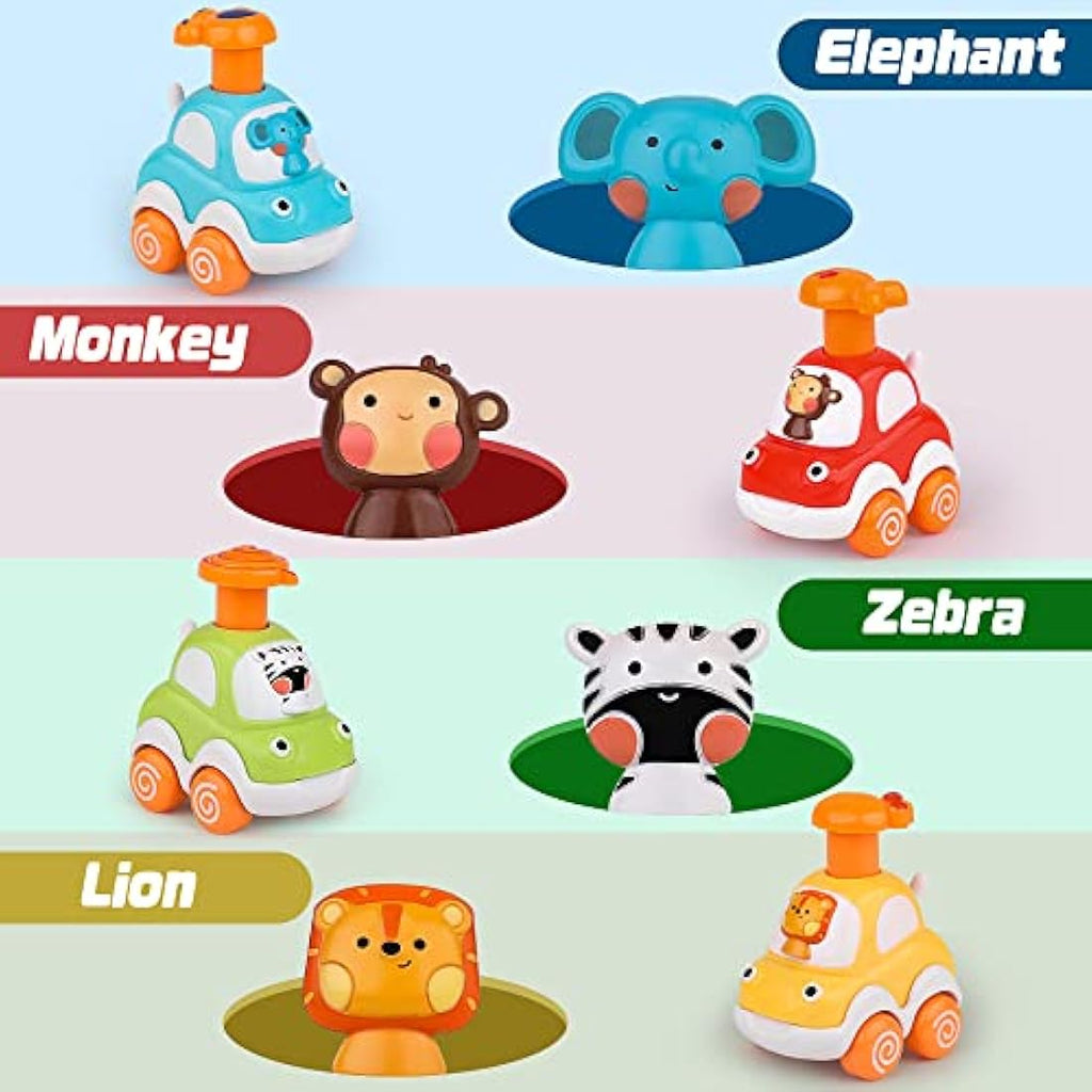 Press and Go Toy Cars – 4Pcs Animal Toddler Car Set
