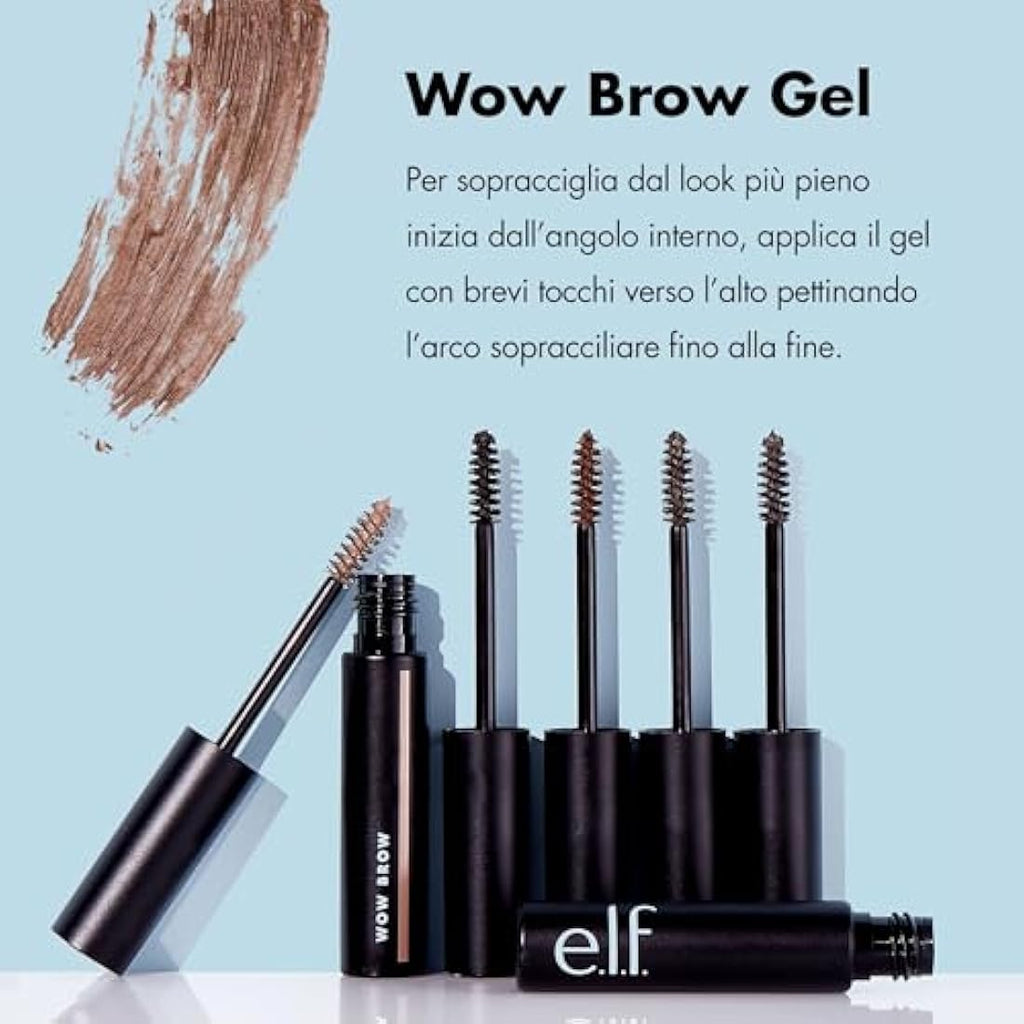 e.l.f. Wow Brow Gel – Volumizing Fiber-Infused Eyebrow Gel, Neutral Brown