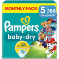 Pampers Baby-Dry Nappies Size 5 | Paw Patrol Edition – 186 Count