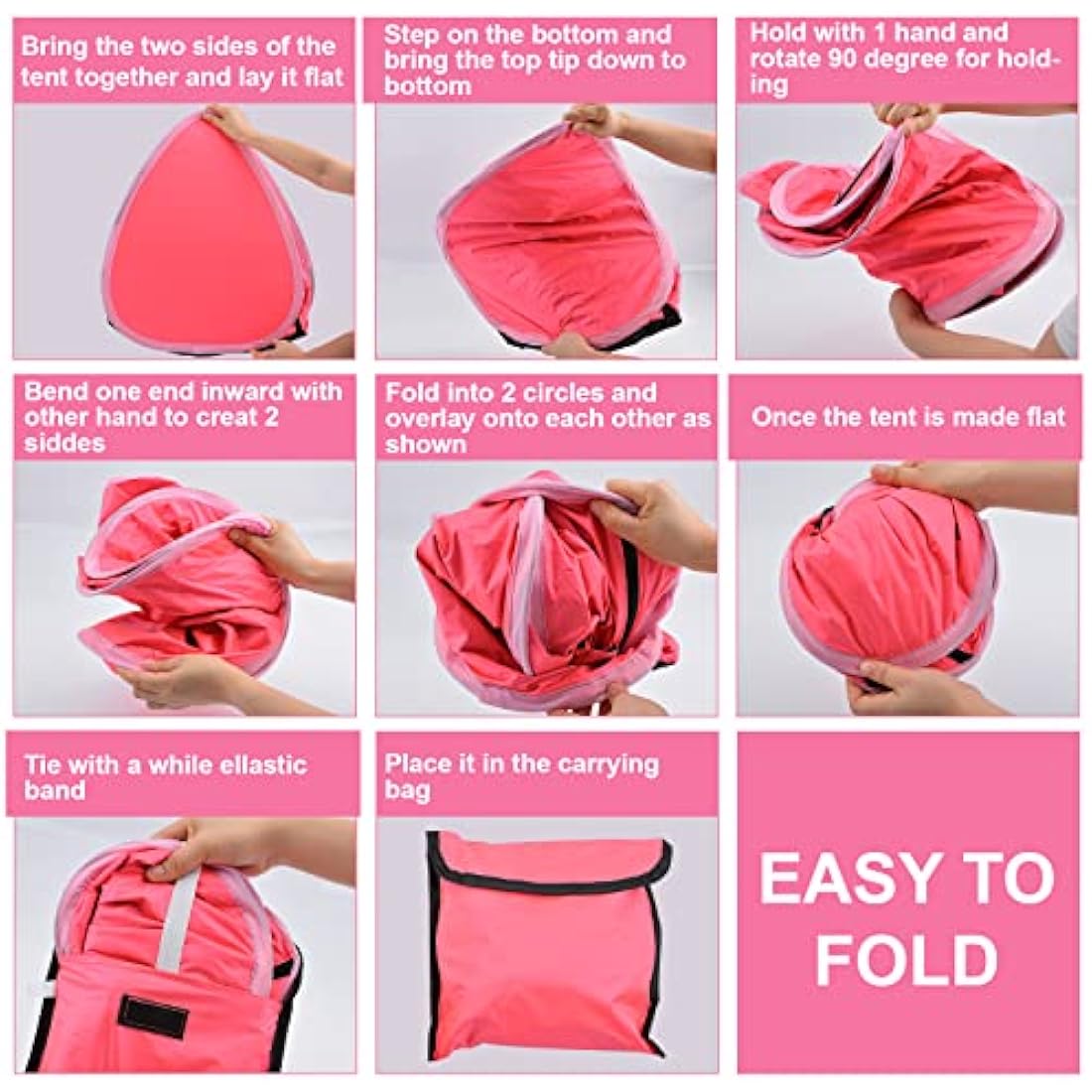 Mini Pop Up Pet Beach Tent – UV Sun Shelter & Shade, Rose Red