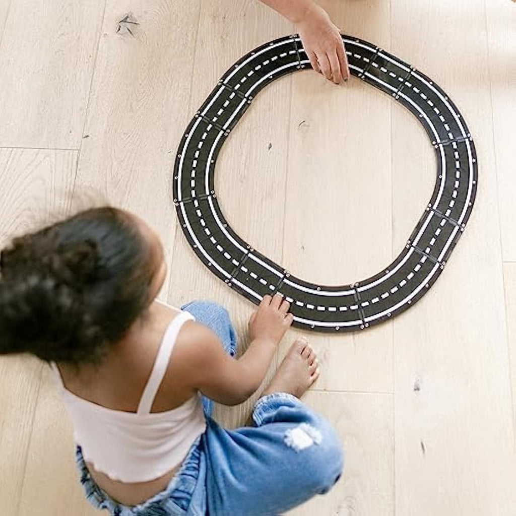 MAGNA-TILES XTRAS: Roads 12-Piece Magnetic Construction Set - Black