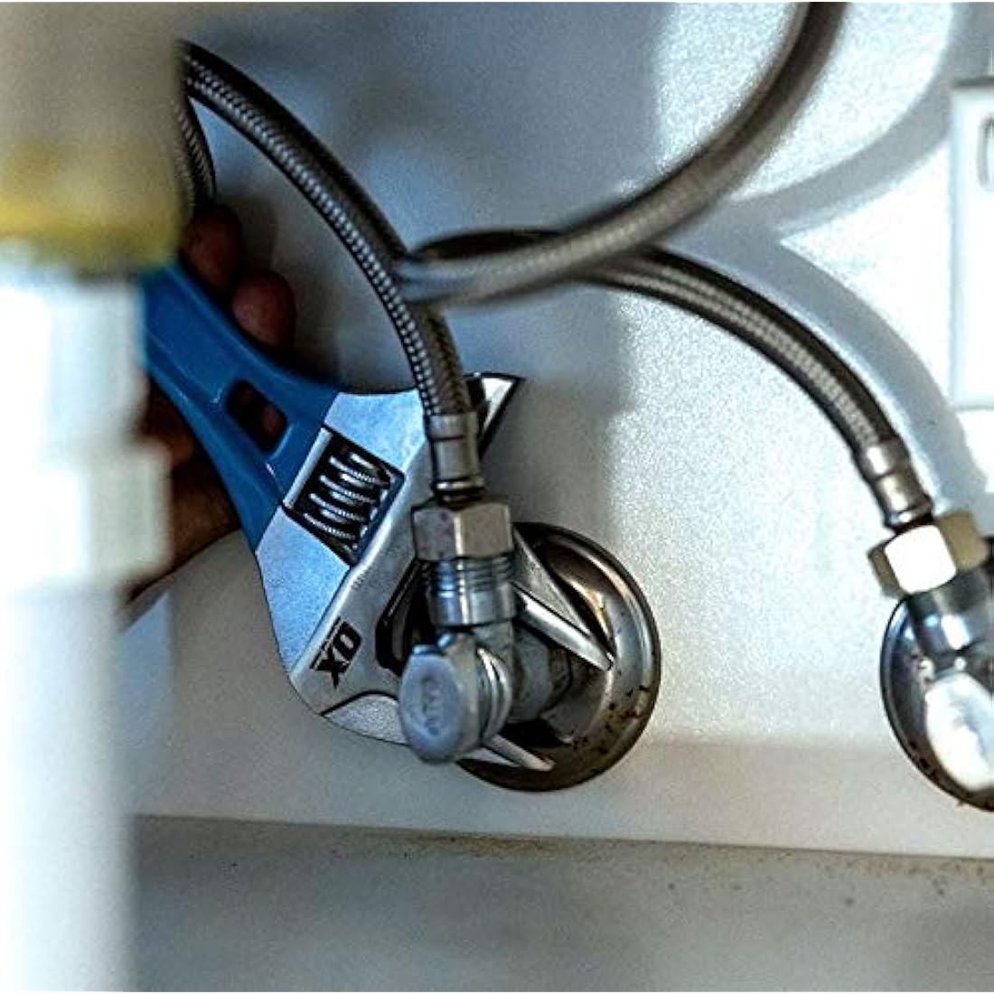 OX Pro Series Adjustable Stubby Wrench - Extra Wide Jaw 7” (180mm)