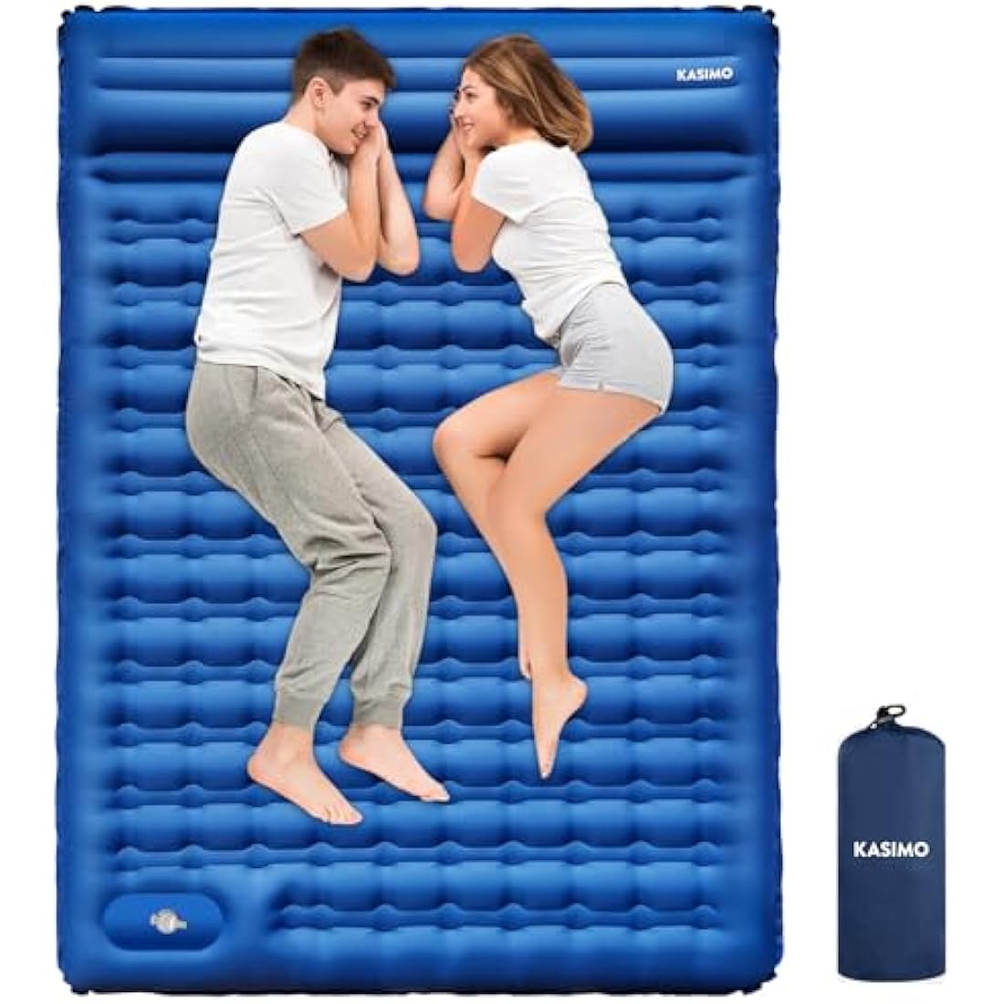 KASIMO Double Sleeping Pad – 5" Thick Inflatable Camping Mattress with Pillow