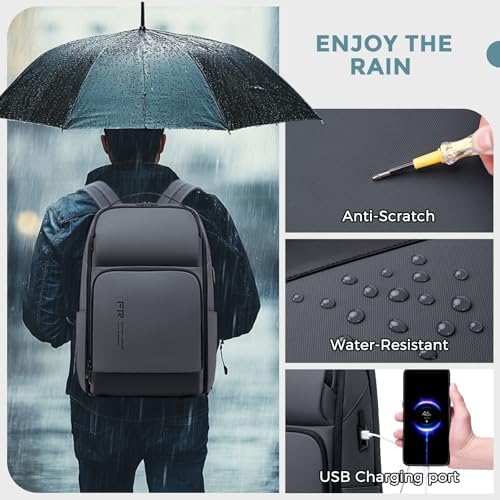 Expandable 17 Inch Laptop Backpack with USB Charging Port