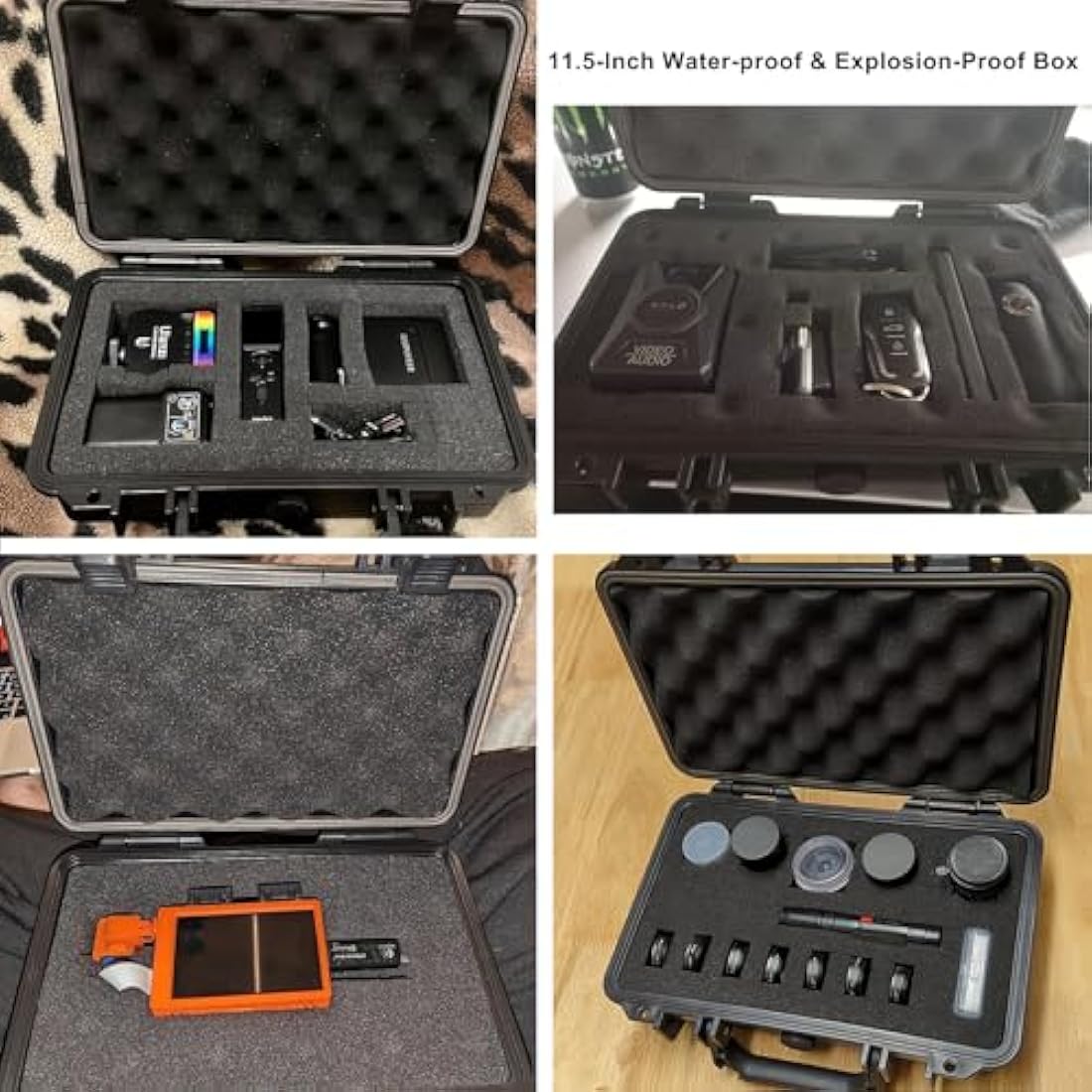 CASOMAN 11.5-Inch Waterproof Hard Case with Customizable Foam | IP67