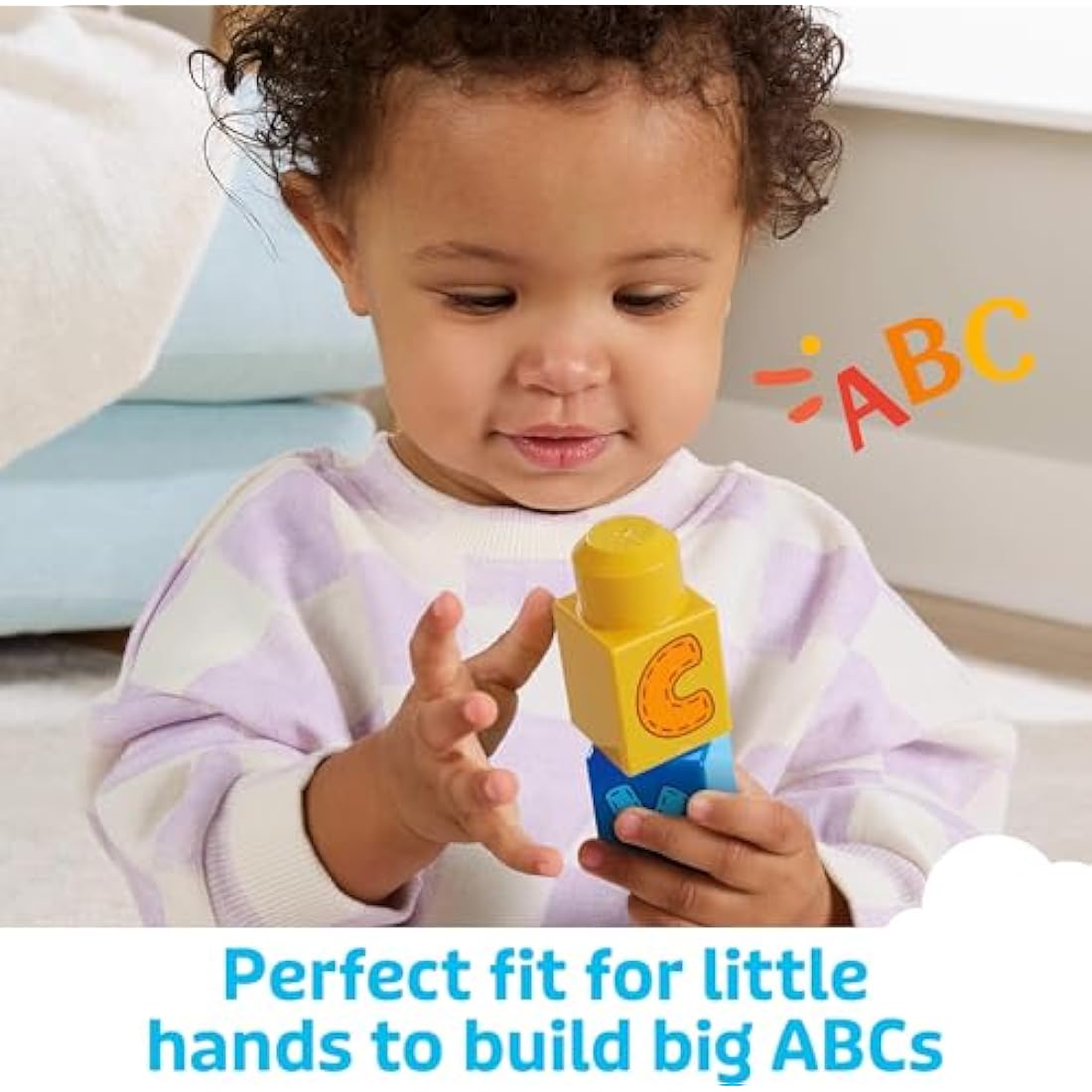 MEGA BLOKS ABC Learning Train – 60 Piece Toddler Building Blocks Set