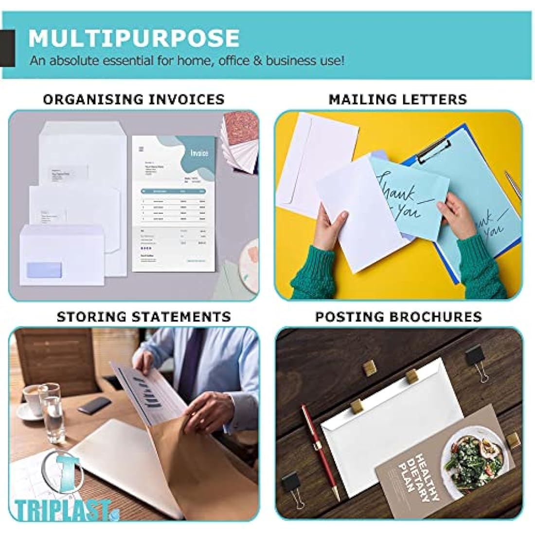 Triplast C4 Manilla Self Seal Security Envelopes - 90gsm Brown (100 Pack)