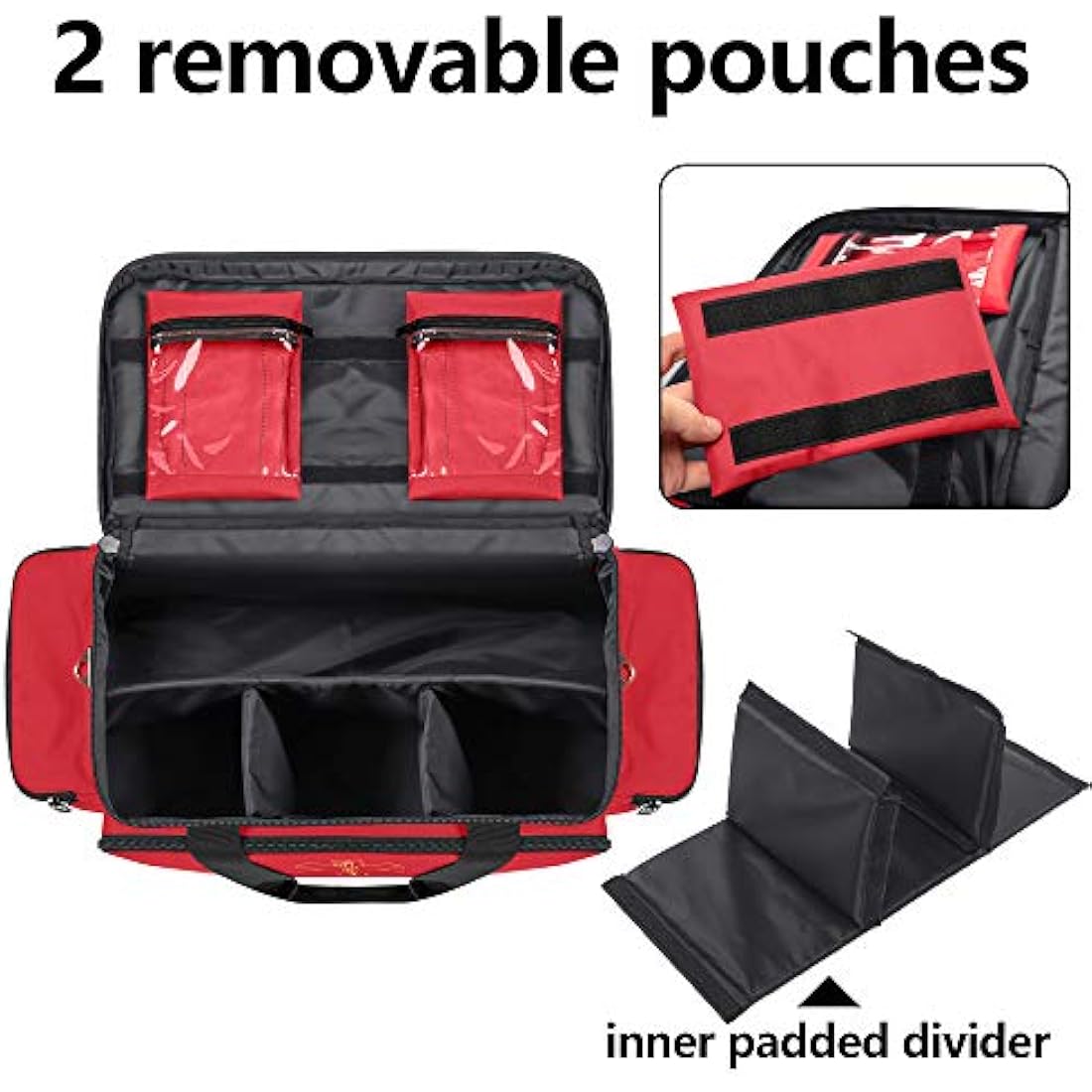 Trunab Large Emergency Trauma Bag – Professional EMT Medical Bag, Red