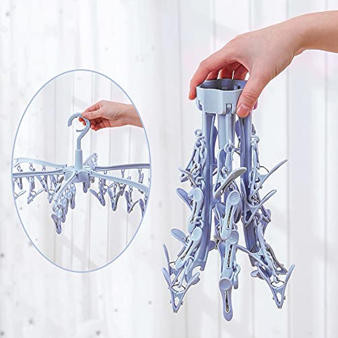 Foldable 24 Peg Sock Airer – Rotable Laundry Drying Rack