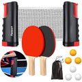 FBSPORT Table Tennis Set | 2 Ping Pong Paddles, Retractable Net & 6 Balls