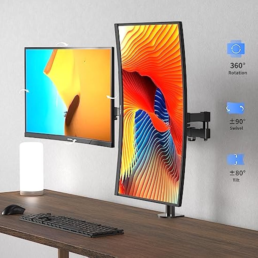 Bracwiser Dual Monitor Mount – Adjustable 13-32" VESA Desk Arm