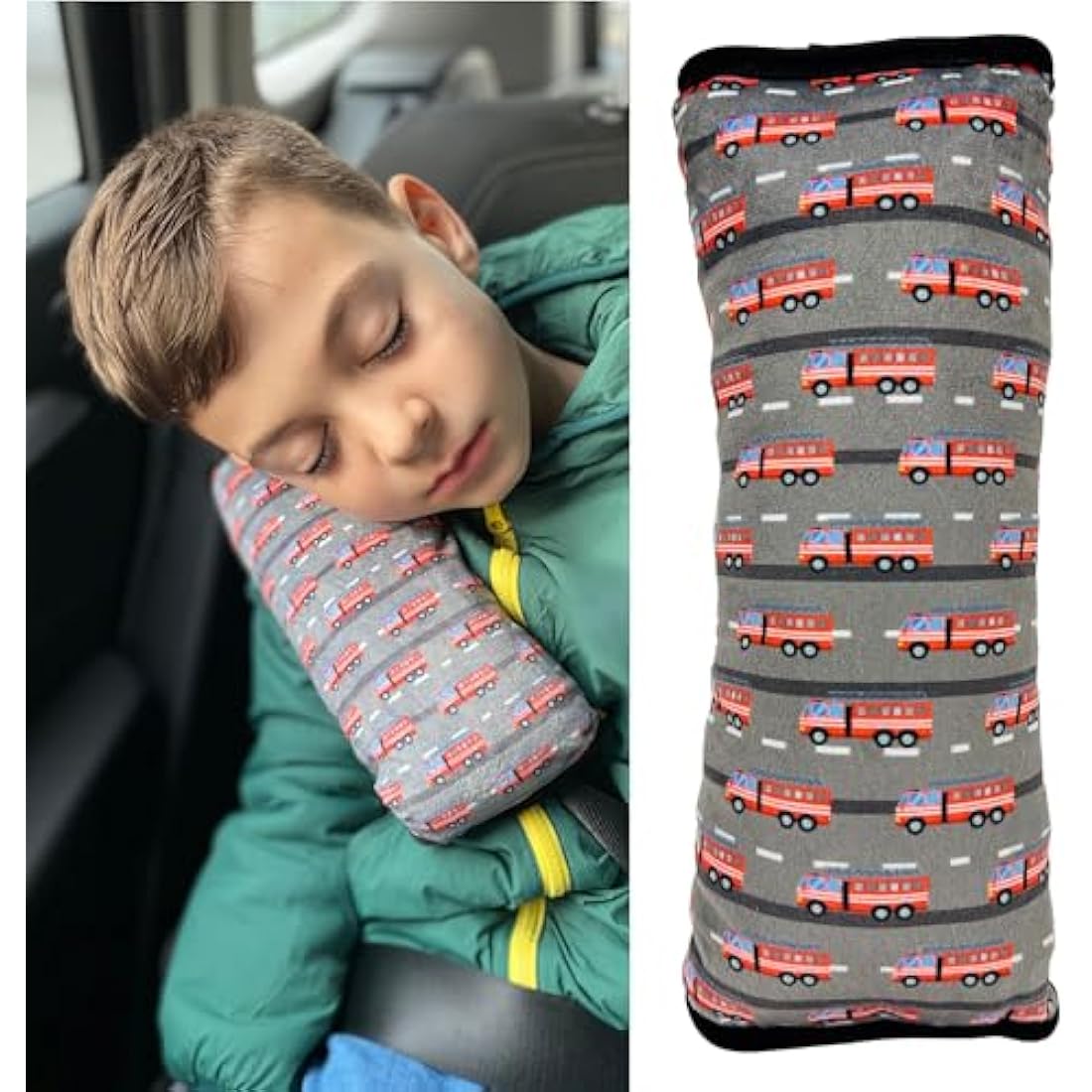 HECKBO Firefighter Car Seat Belt Pillow for Kids – Soft Neck Support