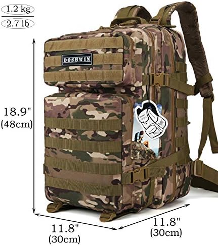 Doshwin 40L Military Tactical Backpack | Molle Camo Hiking Rucksack