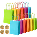 Jolof Store 30 Pcs Kraft Paper Party Bags with Handles and Stickers