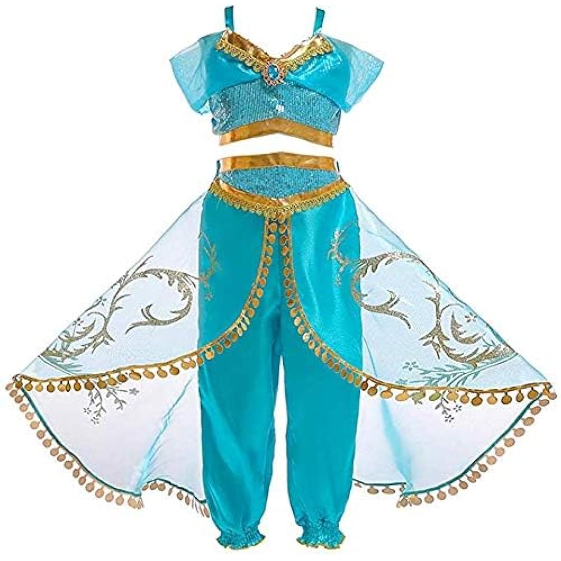 Jasmine Princess Costume – Girls 2-Piece Sequin Aladdin Set