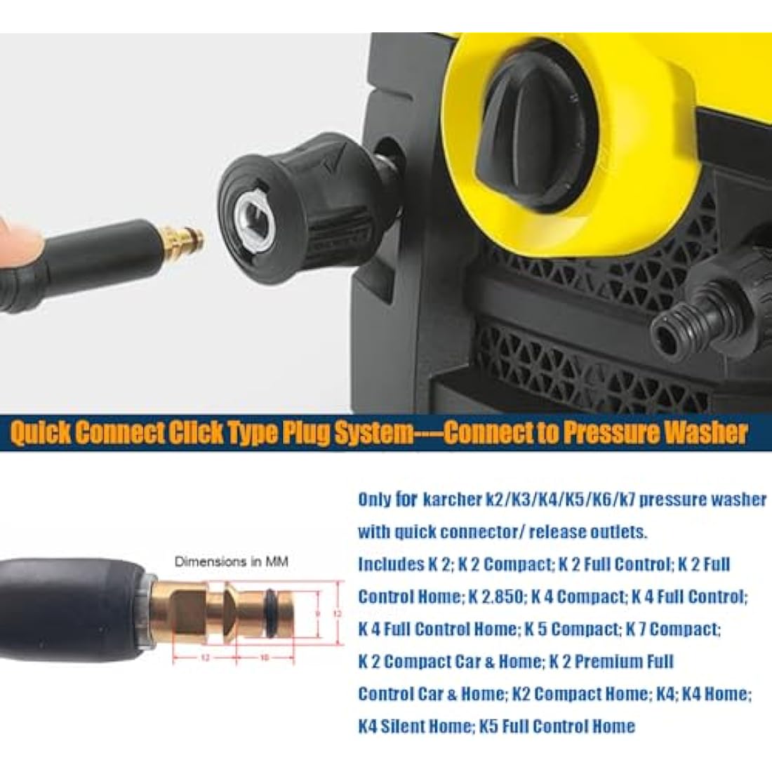 OHAYORI 15M High Pressure Washer Hose for Karcher K2-K7 | M22 Connector